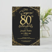 Custom 80th Birtrhday Invitation Kaart (Staand voorkant)