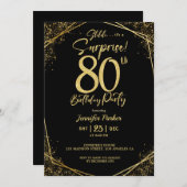 Custom 80th Birtrhday Invitation Kaart (Voorkant / Achterkant)