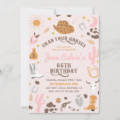 Custom 86th Cowgirl Verjaardag uitnodiging (Voorkant)