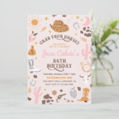 Custom 86th Cowgirl Verjaardag uitnodiging (Staand voorkant)