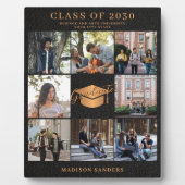 Custom 8 fotocollage goud zwart afstuderen naam fotoplaat (Voorkant)