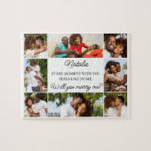 Custom 8 Fotocollage Wil je met me trouwen Voorste Legpuzzel (Horizontaal)