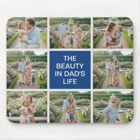 Custom 8 Photo Collage - Personalized Dad Gift Muismat (Voorkant)