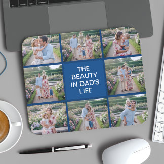 Custom 8 Photo Collage - Personalized Dad Gift Muismat