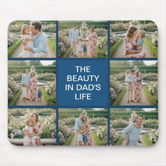 Custom 8 Photo Collage - Personalized Dad Gift Muismat (Voorkant)