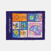 Custom 8 Photo Kids' Art Keepsake Fleece Deken (Voorkant (Horizontaal))