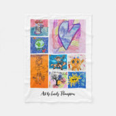 Custom 8 Photo Kids' Art Keepsake Fleece Deken (Voorkant)