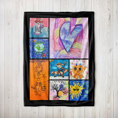Custom 8 Photo Kids' Art Keepsake Fleece Deken