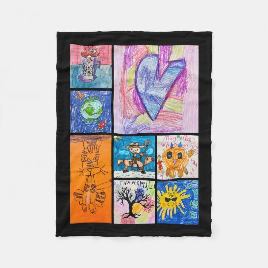 Custom 8 Photo Kids' Art Keepsake Fleece Deken (Voorkant)