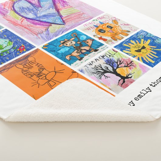 Custom 8 Photo Kids' Art Keepsake Sherpa Deken (3/4)