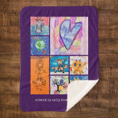 Custom 8 Photo Kids' Art Keepsake Sherpa Deken