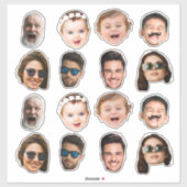 Custom 8 Photos Faces Waterproof Vinyl Stickers (Vel)