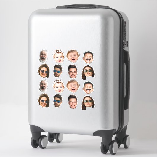 Custom 8 Photos Faces Waterproof Vinyl Stickers (Koffer)