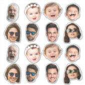 Custom 8 Photos Faces Waterproof Vinyl Stickers (Voorkant)