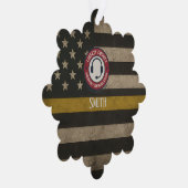 Custom 911 Dispatcher Thin Gold Line Ornament Kaart (Rechts)