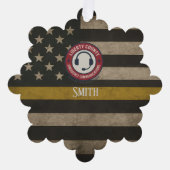 Custom 911 Dispatcher Thin Gold Line Ornament Kaart (Voorkant)