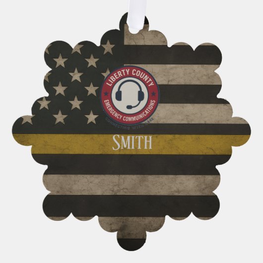 Custom 911 Dispatcher Thin Gold Line Ornament Kaart (Voorkant)