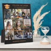 Custom 9 fotocollage goud zwart afstuderen naam fotoplaat (Zijkant)