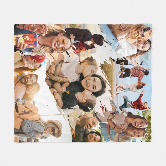 Custom 9 Photo Collage Fleece Deken (Voorkant (Horizontaal))