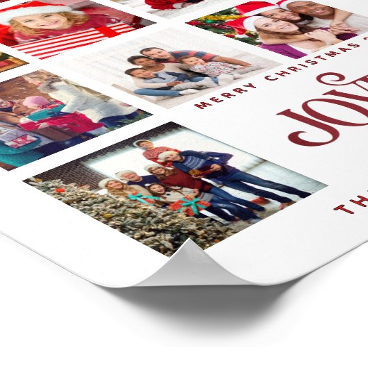 Custom 9 Photo Collage Vrolijk Kerstfeest Poster (Hoek)
