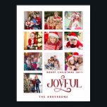 Custom 9 Photo Collage Vrolijk Kerstfeest Poster<br><div class="desc">Vier het seizoen met deze op maat gemaakte 9-foto collage Merry Christmas poster, ideaal voor het presenteren van uw favoriete vakantieherinneringen! Personaliseer het met uw gekoesterde familiefoto's en geef creëer een feestelijke herinnering of een oprecht cadeau voor geliefden. Ideaal voor het interieur van een vakantiehuis of als een doordacht kerstcadeau...</div>