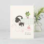 [Custom] A Cat's Day - Alles wat je weet is Love Bedankkaart (Staand voorkant)