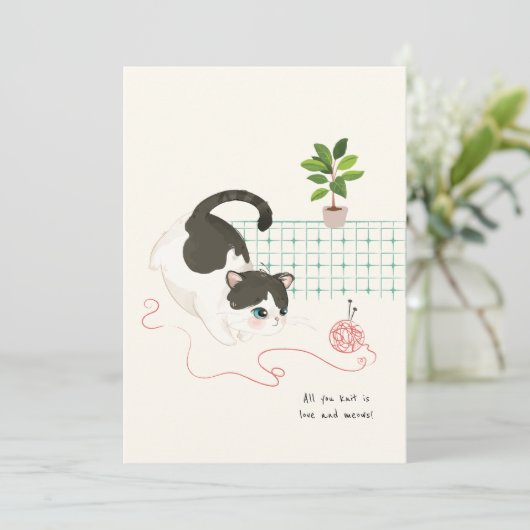 [Custom] A Cat's Day - Alles wat je weet is Love Bedankkaart (Staand voorkant)