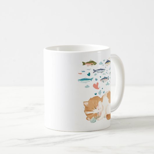 [Custom] A Cat's Day - Fish Dreams Koffiemok (Voorkant rechts)