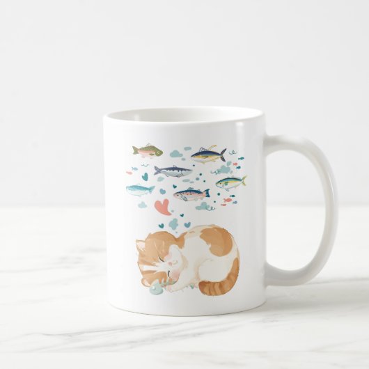 [Custom] A Cat's Day - Fish Dreams Koffiemok (Rechts)