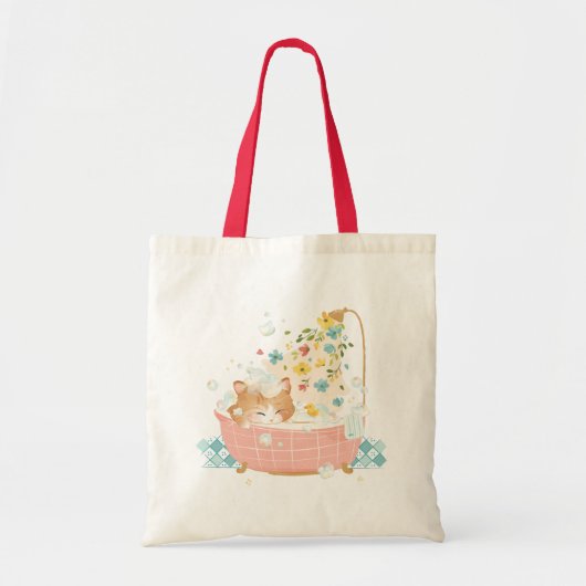 [Custom] A Cat's Day - Spring Flower Bubble Bath Tote Bag (Voorkant)