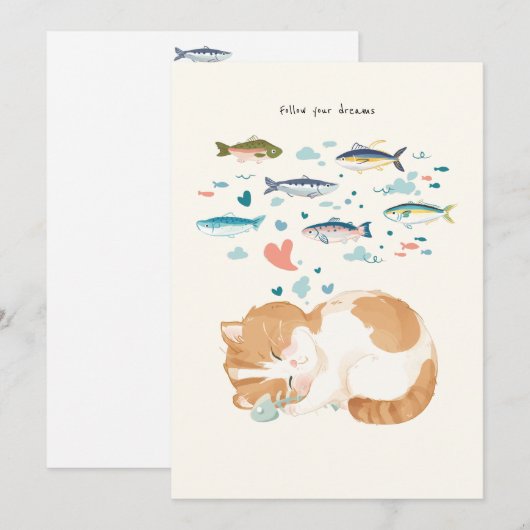 [Custom] A Cat's Day - Volg je (vis)dromen Bedankkaart (Voorkant / Achterkant)