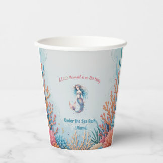 Custom A Little Mermaid is onderweg onder zee Papieren Bekers