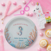 Custom A Little Mermaid is onderweg onder zee Papieren Bordje (Feest)