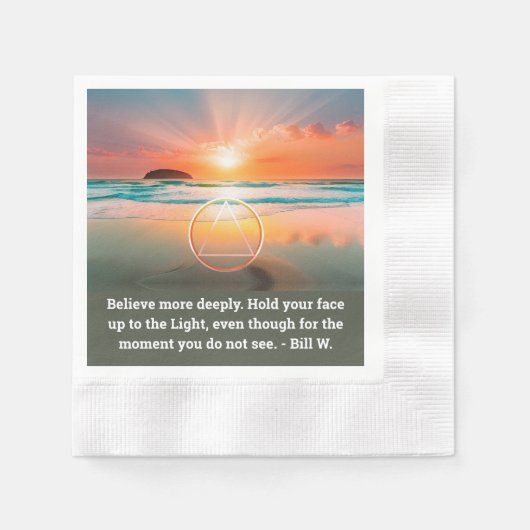 Custom AA Prayer Napkin | Sunrise Beach Symbol Servet (Voorkant)