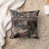 Custom abstract brown beige gray ribbon patchwork  kussen (Deken)