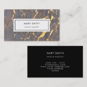 Custom Abstract Elegant Marmer Faux Gold Visitekaartje (Voorkant / Achterkant)