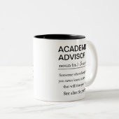 Custom Academic Advisor Definition Tweekleurige Koffiemok (Voorkant rechts)