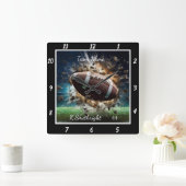 Custom Action Football  Vierkante Klok (Huis)