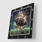 Custom Action Football  Vierkante Klok (Hoek)