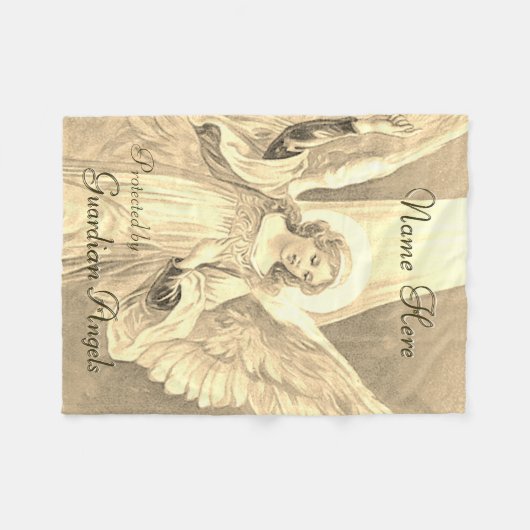 Custom Add Name Guardian Gold Fleece Deken (Voorkant (Horizontaal))