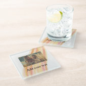 custom add your photo christmas personalized water glazen onderzetter (Schuin)