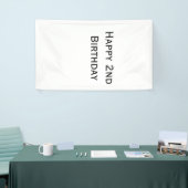 custom add your text happy birthday 2nd simple  spandoek (Beurs)
