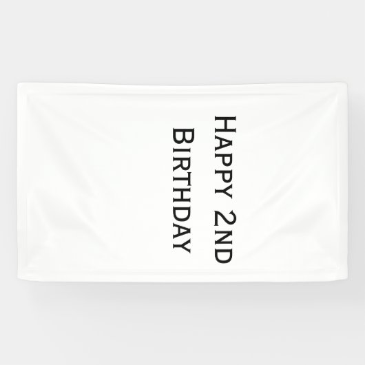 custom add your text happy birthday 2nd simple  spandoek (Horizontaal)