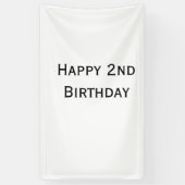 custom add your text happy birthday 2nd simple  spandoek (Verticaal)