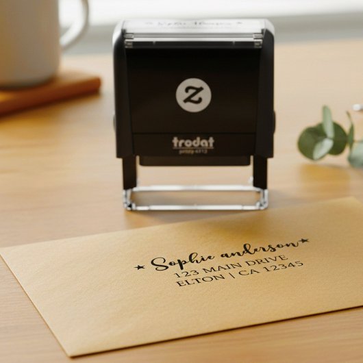 Custom Address Rubber Stamp. Modern Self Addressed Zelfinktende Stempel