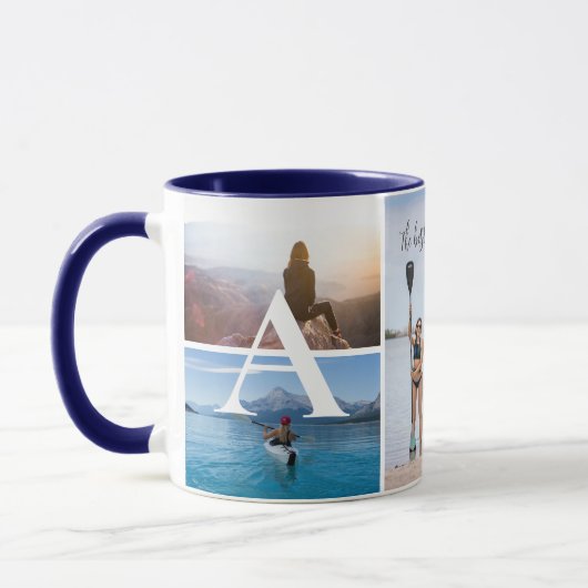 Custom Adventure Photo Collage Coffee Mok (Links)