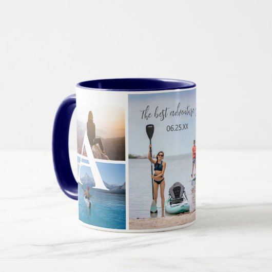 Custom Adventure Photo Collage Coffee Mok (Voorkant links)