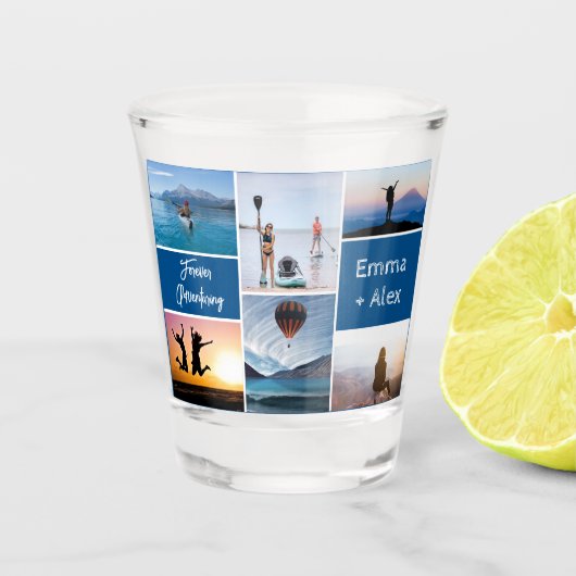 Custom Adventure Photo Collage Shot Glass Glas (Voorkant)