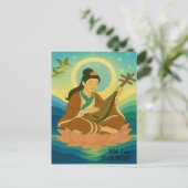 Custom Aesthetic Modern Japan Lucky Goddess Briefkaart (Staand voorkant)