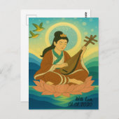 Custom Aesthetic Modern Japan Lucky Goddess Briefkaart (Voorkant / Achterkant)